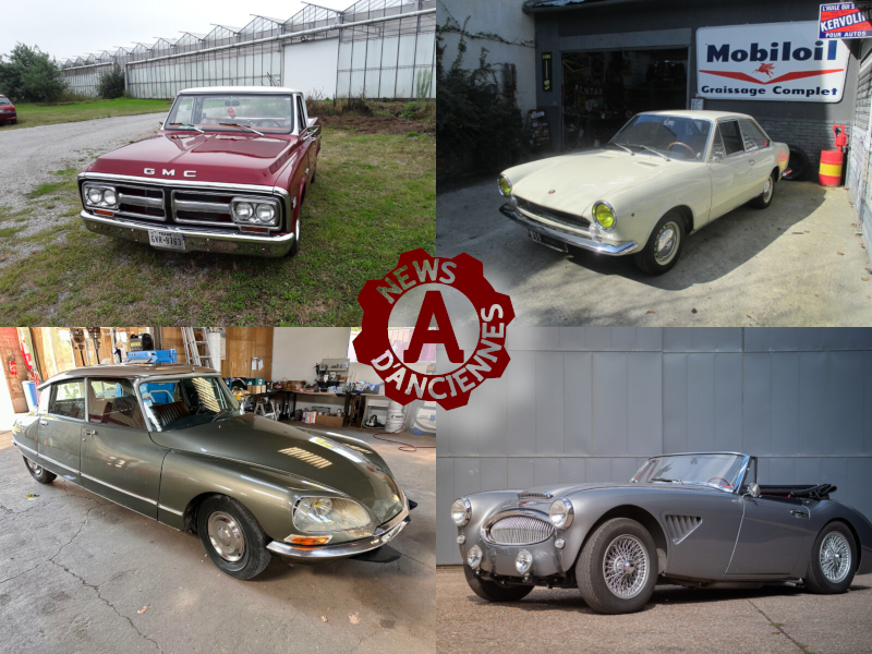4 petites annonces de voitures anciennes, façon pot-pourri