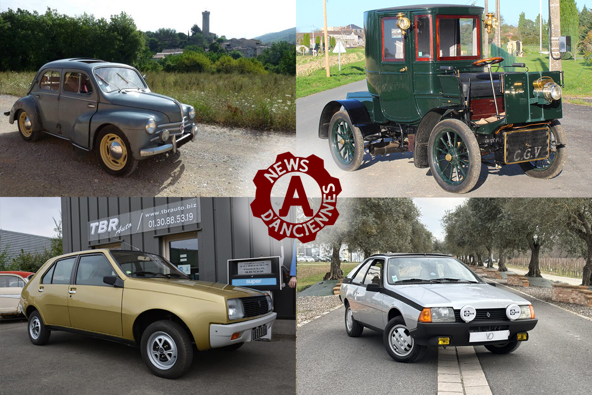 4 petites annonces de voitures anciennes, 100% françaises (et très Renault)